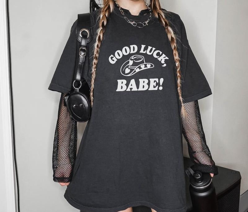 Good Luck, Babe! Chappell Roan Midwest Princess Short Sleeve Fitted Graphic Boho Cotton Crew Neck Womenswear Top Shirt...