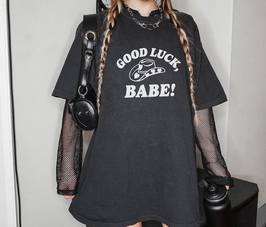 Good Luck, Babe! Chappell Roan Midwest Princess Short Sleeve Fitted Graphic Boho Cotton Crew Neck Womenswear Top Shirt...