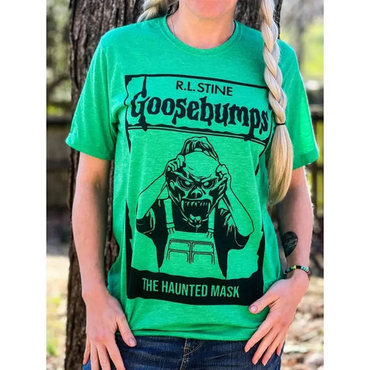 Goosebumps Shirt, The Haunted Mask Tshirt, Goosebumps   Shirt, Green And Pink Halloween Shirt,   Movies Shirt Hoodie,...