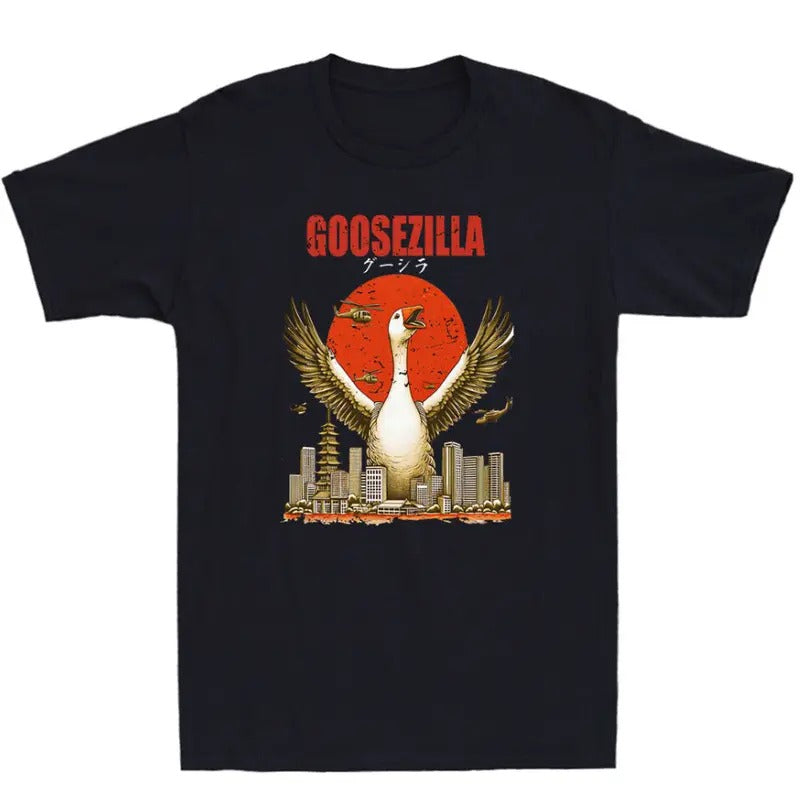 Goosez.il.la Jap.anes.e Art Funny Goose Duck Monster Parody Vintage Men's T-Shirt Hoodie, Sweatshirt | WearSparks.com