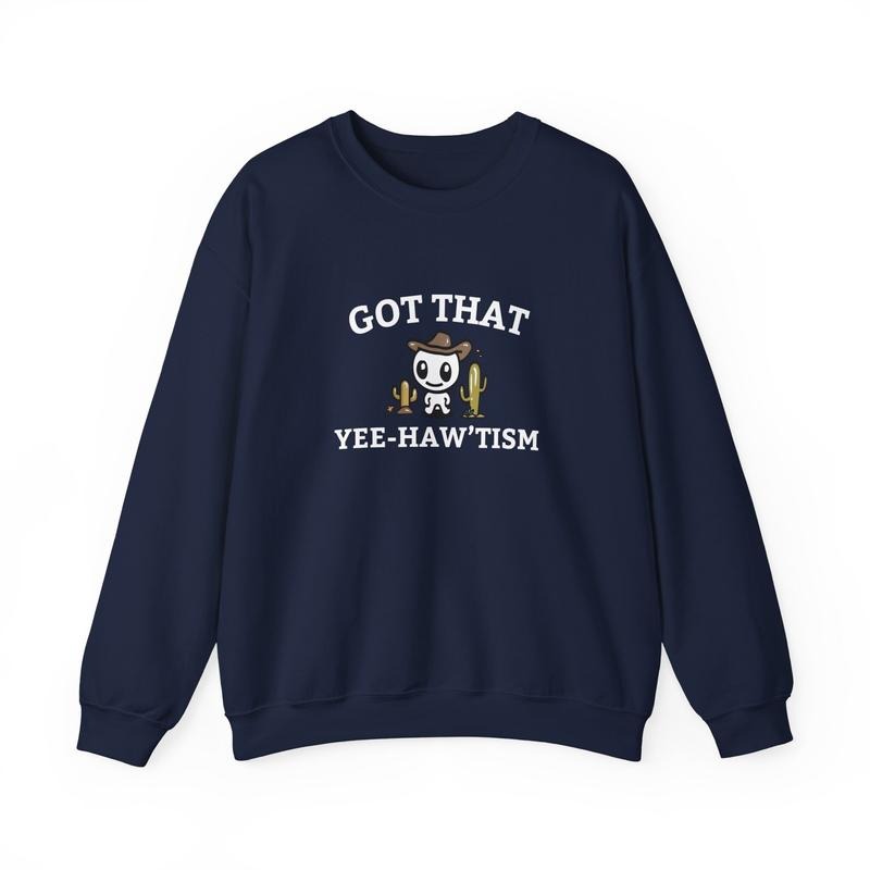 Got That Yee Haw 'tism Cacti Sweatshirt, Funny Autism Acceptance Month Retro Crewneck, Happy Cowboy, Unisex Sweatshirt,...