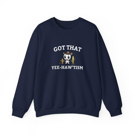 Got That Yee Haw 'tism Cacti Sweatshirt, Funny Autism Acceptance Month Retro Crewneck, Happy Cowboy, Unisex Sweatshirt,...