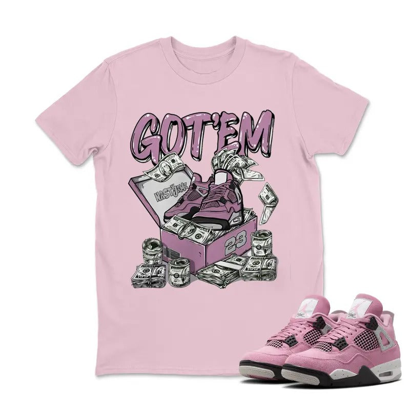 Got'em Money Match 4s AJ 4 Orchid Neutral Sneakers Unisex T-shirt Hoodie, Sweatshirt | WearSparks.com