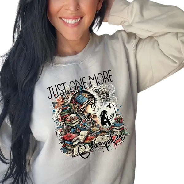 Goth-Inspired 'Just One More Chapter' Casual Sweatshirt or Hoodie | Cozy Dark Academia Style | Perfect Gift for Book...