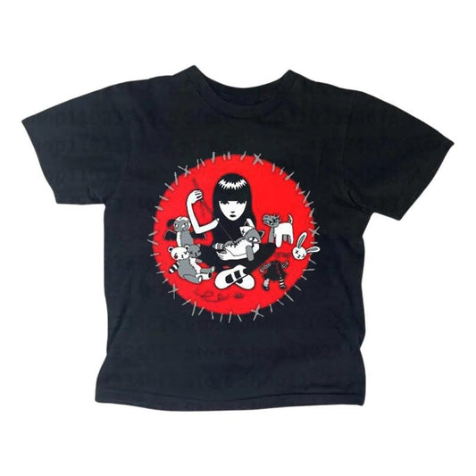 Gothic Emo Girl Baby Tee, Y2k Top Women Streetwear, Grunge 2000s, Casual Summer Cotton Graphic Retro Crewneck, Women...