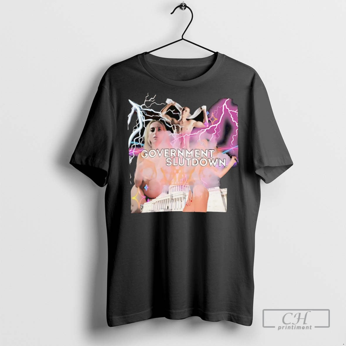 Government Slutdown Picture Collage Lightning T Shirts