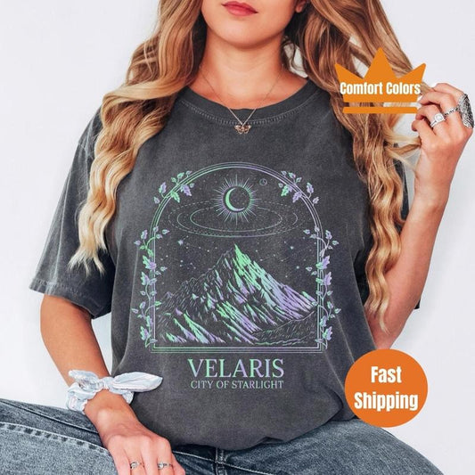 Gradient Velaris Shirt, Fantasy City Shirt, Gradient Velaris City Of Starlight Acotar Shirt, The Night Court Shirt, City...