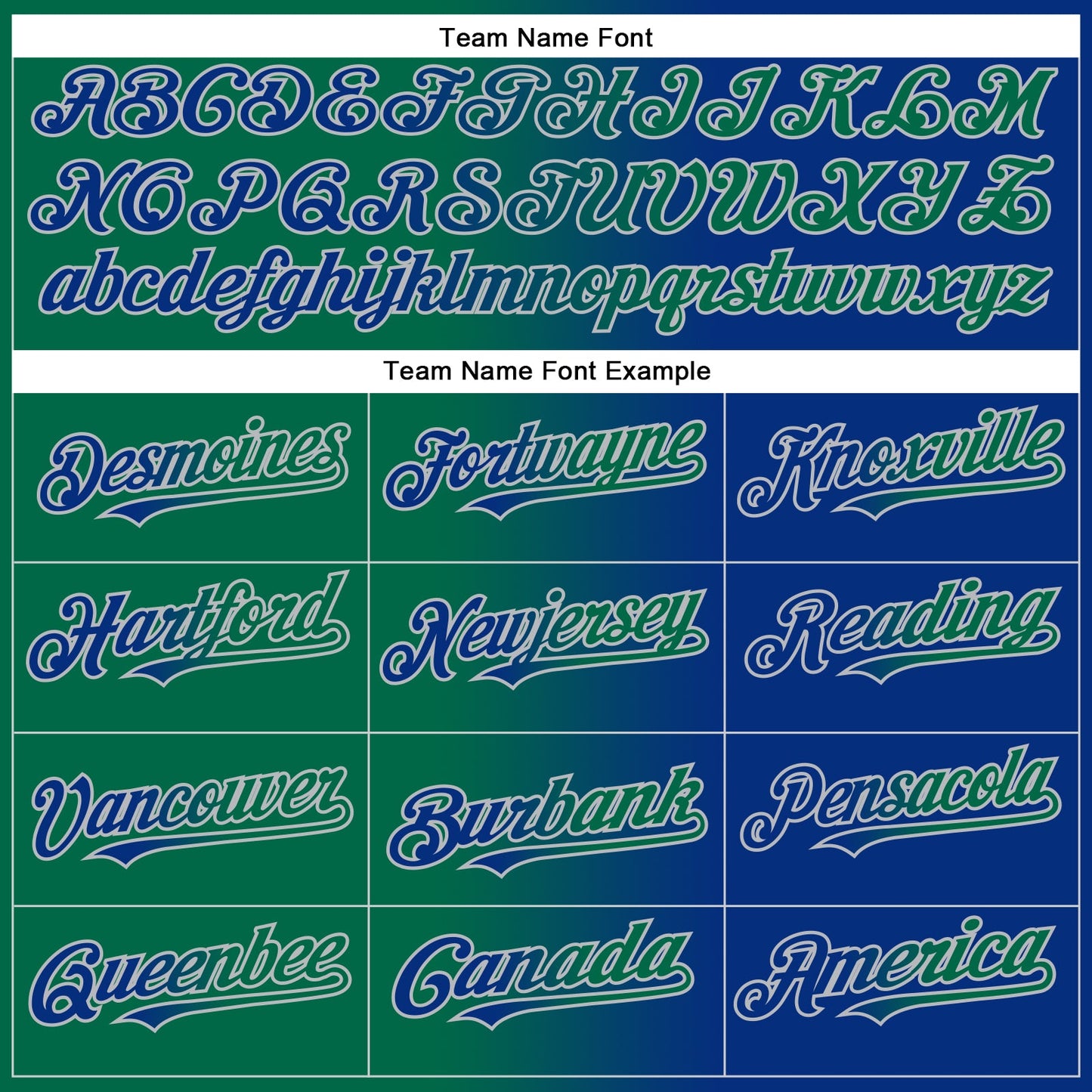 Custom Royal Kelly Green-Gray Authentic Gradient Fashion Baseball Jersey