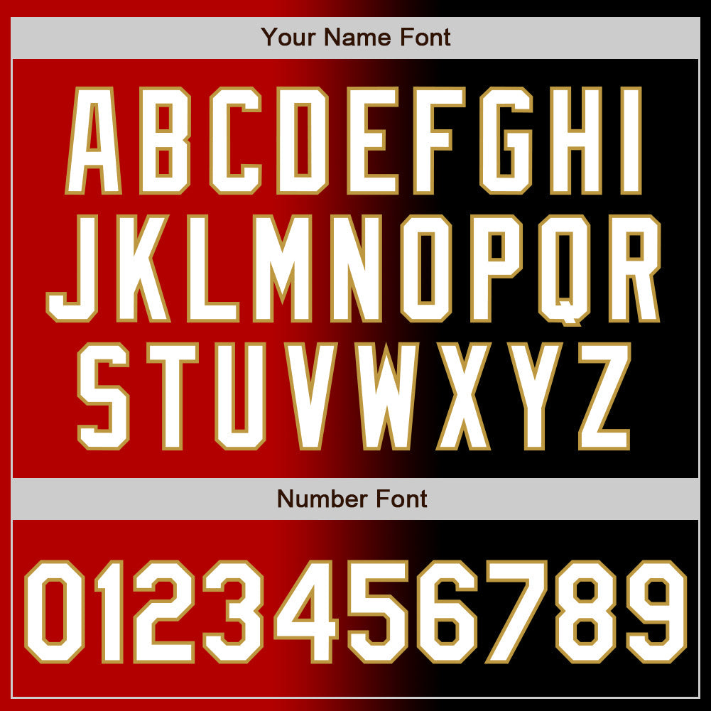 Custom Black White Red-Old Gold Authentic Gradient Fashion Baseball Jersey T-Shirts, Hoodie, Sweatshirt (Image 5)