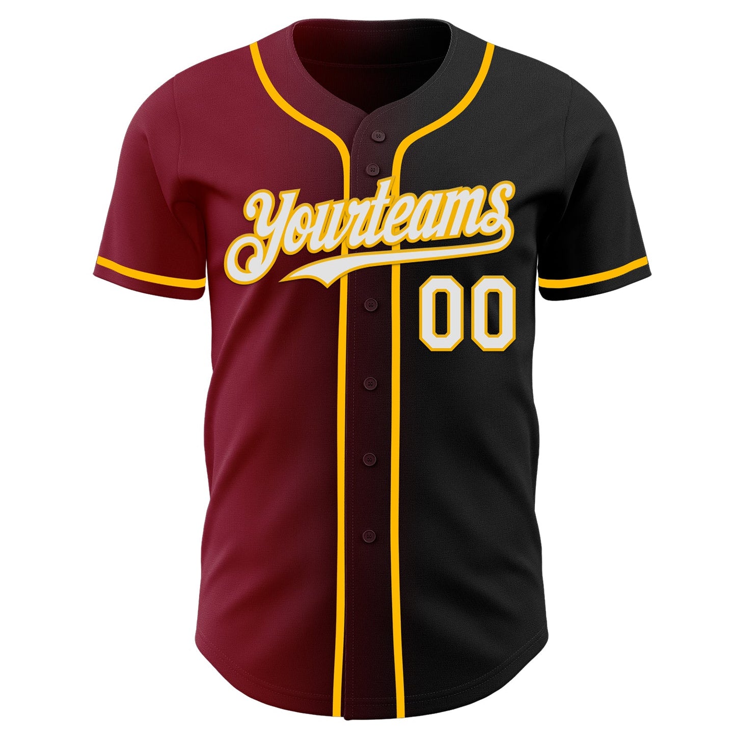 Custom Black White Crimson-Gold Authentic Gradient Fashion Baseball Jersey T-Shirts, Hoodie, Sweatshirt (Image 2)