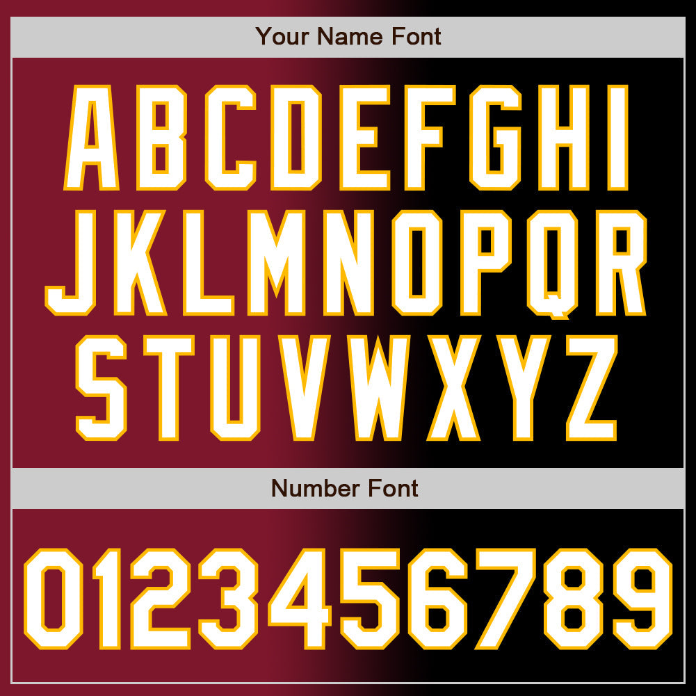 Custom Black White Crimson-Gold Authentic Gradient Fashion Baseball Jersey T-Shirts, Hoodie, Sweatshirt (Image 5)