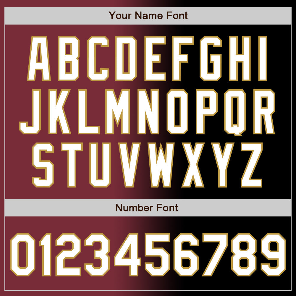 Custom Black White Burgundy-Old Gold Authentic Gradient Fashion Baseball Jersey T-Shirts, Hoodie, Sweatshirt (Image 5)