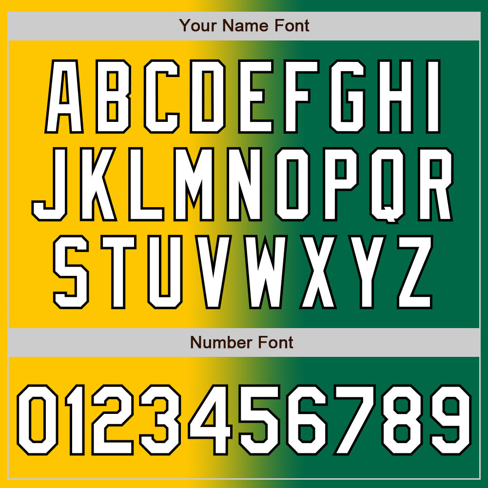 Custom Kelly Green White Yellow-Black Authentic Gradient Fashion Baseball Jersey