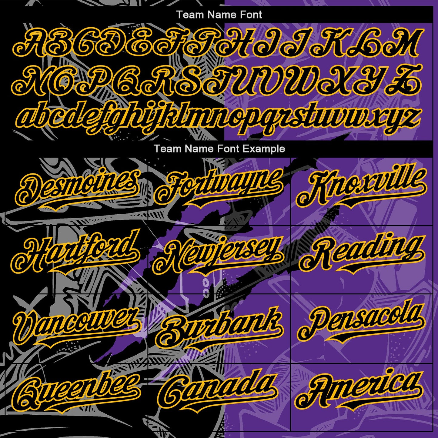 Custom Graffiti Pattern Black Purple-Gold 3D Scratch Authentic Baseball Jersey