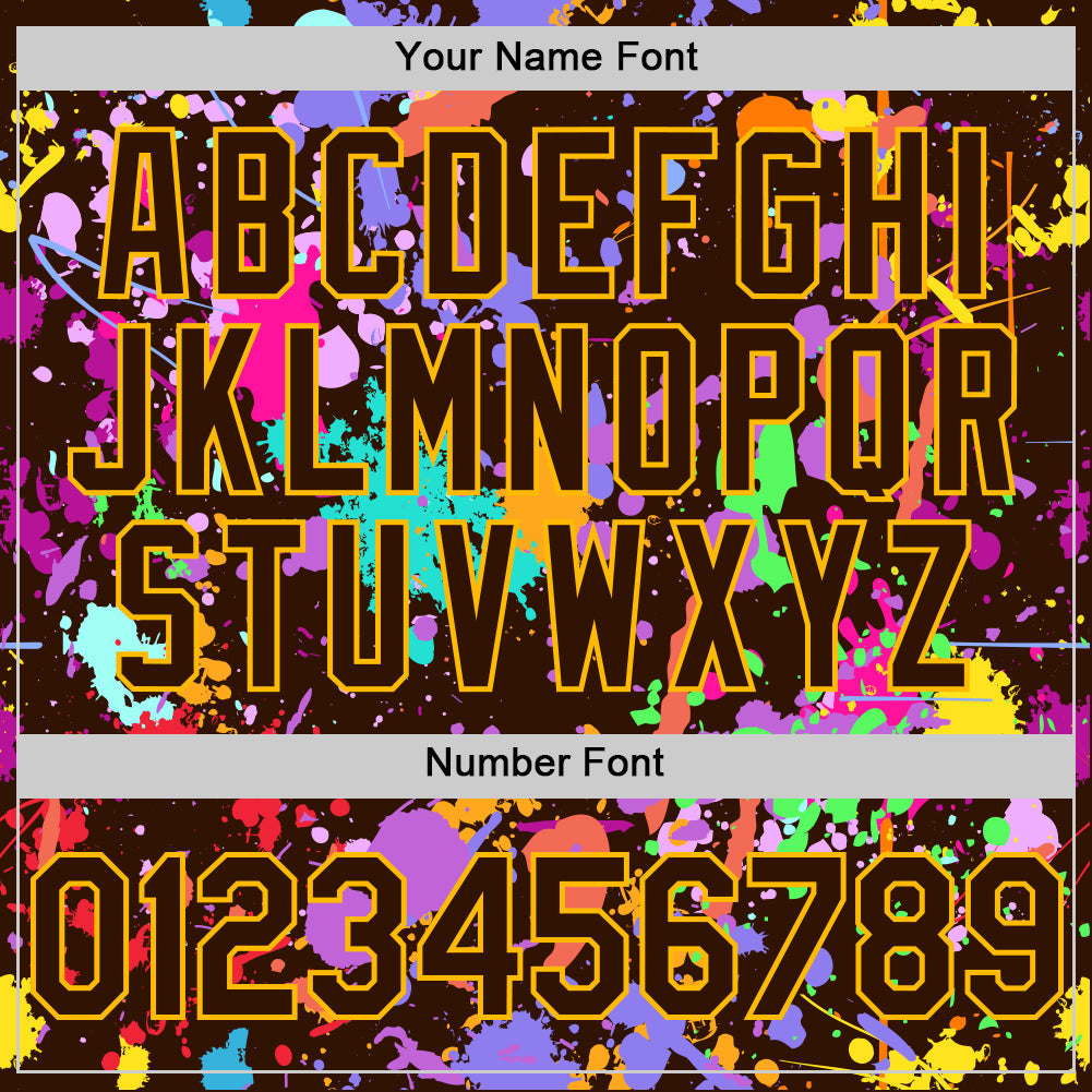 Custom Graffiti Pattern Brown-Gold Authentic Baseball Jersey
