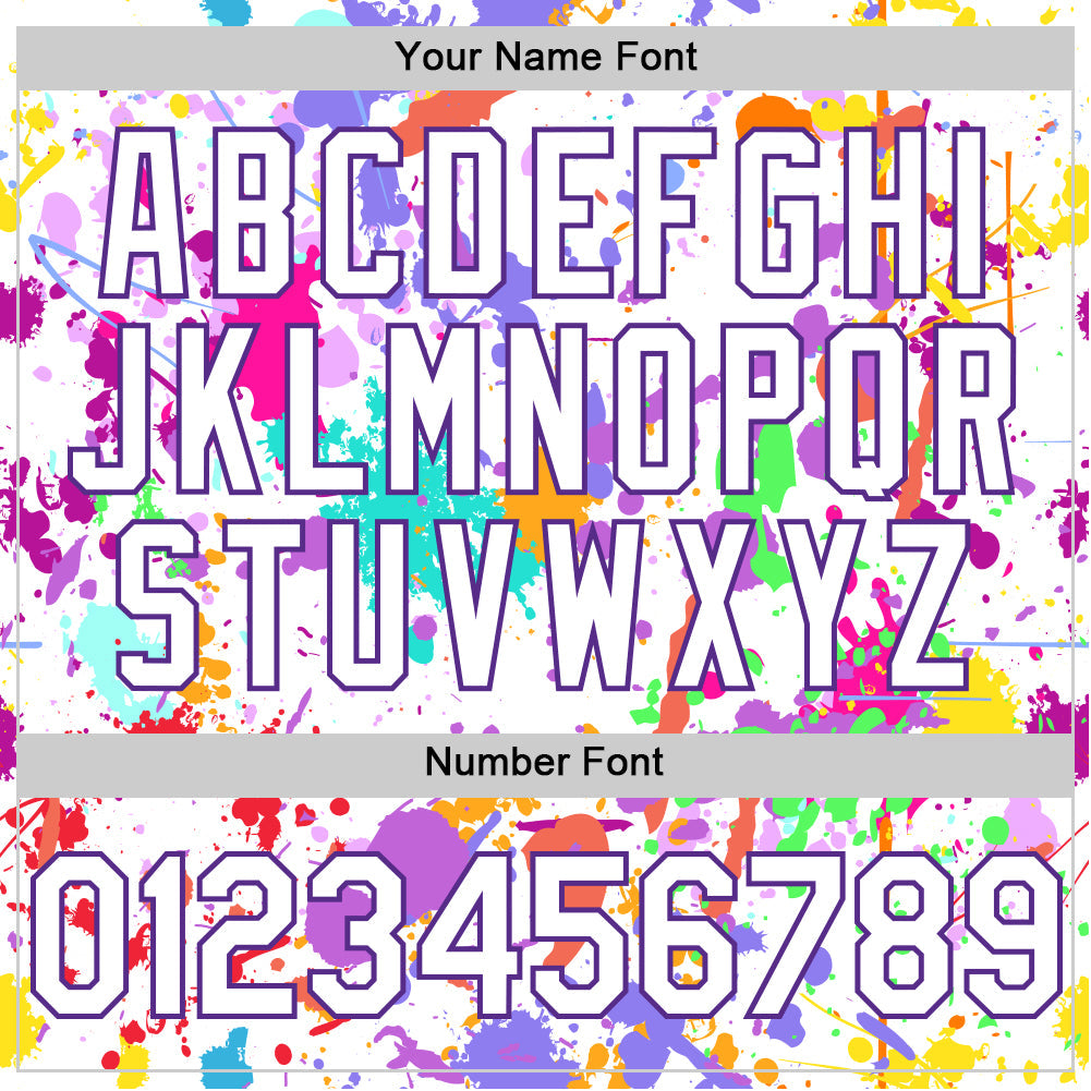 Custom Graffiti Pattern White-Purple Authentic Baseball Jersey