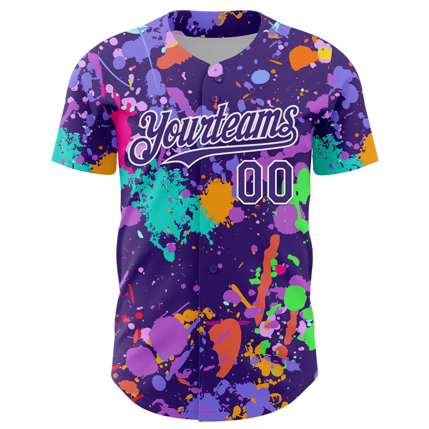 Custom Graffiti Pattern Purple-White Authentic Baseball Jersey
