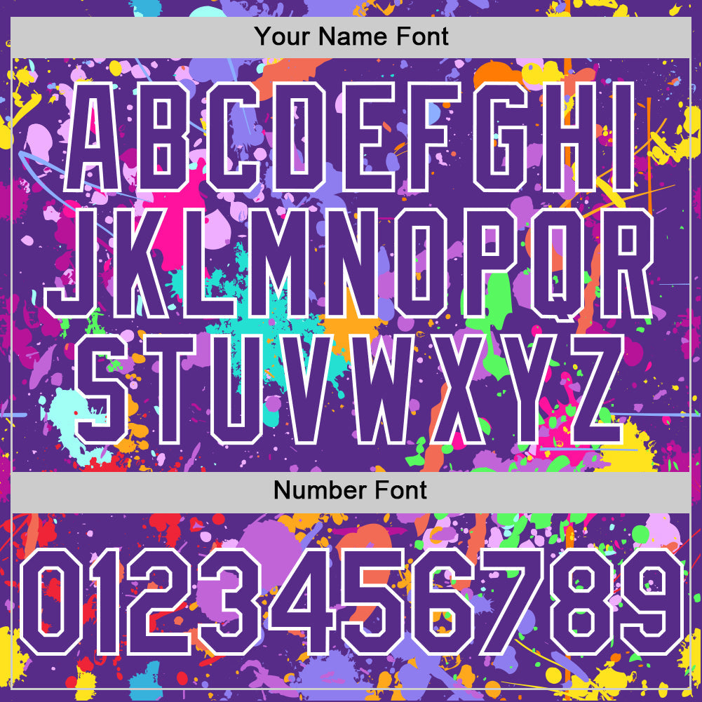Custom Graffiti Pattern Purple-White Authentic Baseball Jersey