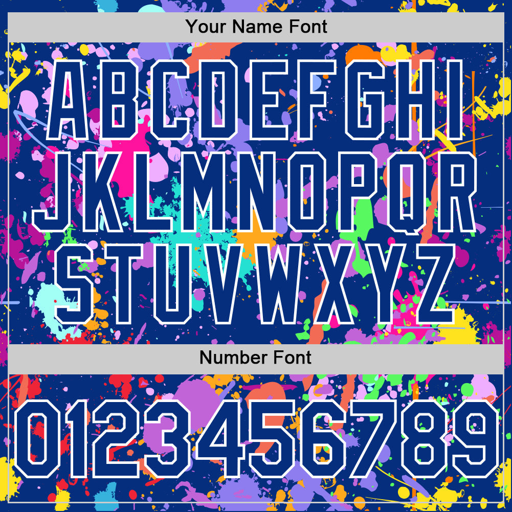 Custom Graffiti Pattern Royal-White Authentic Baseball Jersey