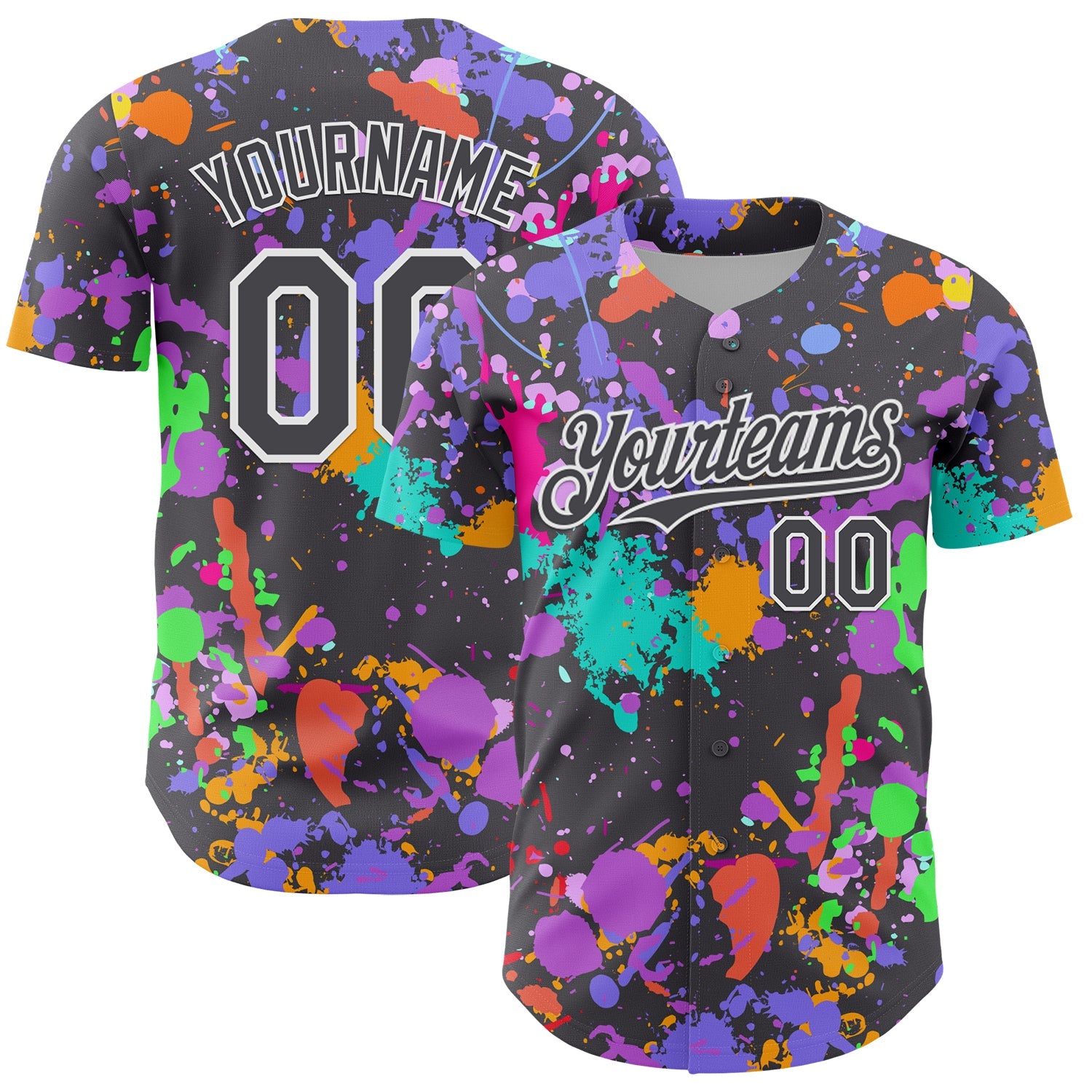 Custom Graffiti Pattern Steel Gray-White Authentic Baseball Jersey