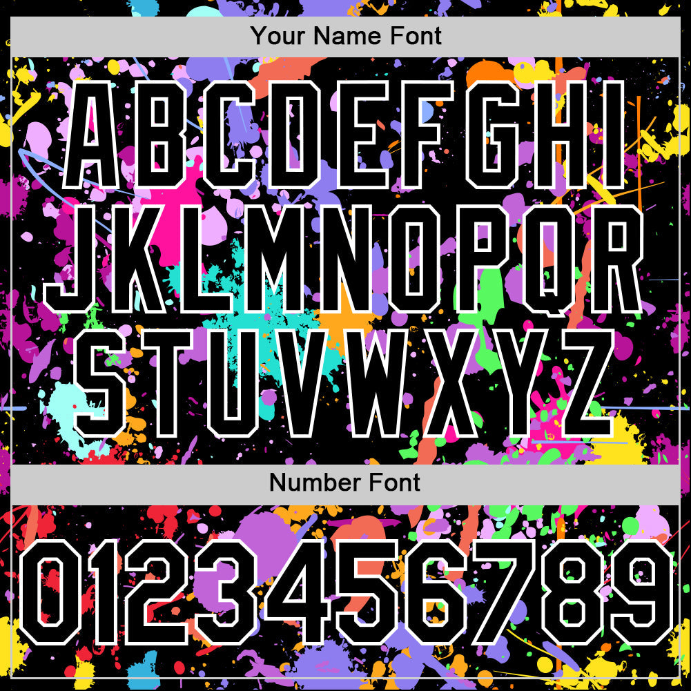 Custom Graffiti Pattern Black-White Authentic Baseball Jersey