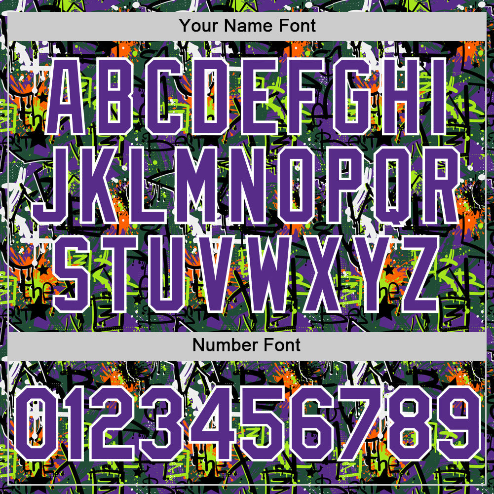 Custom Graffiti Pattern Purple-White Splatter Authentic Baseball Jersey