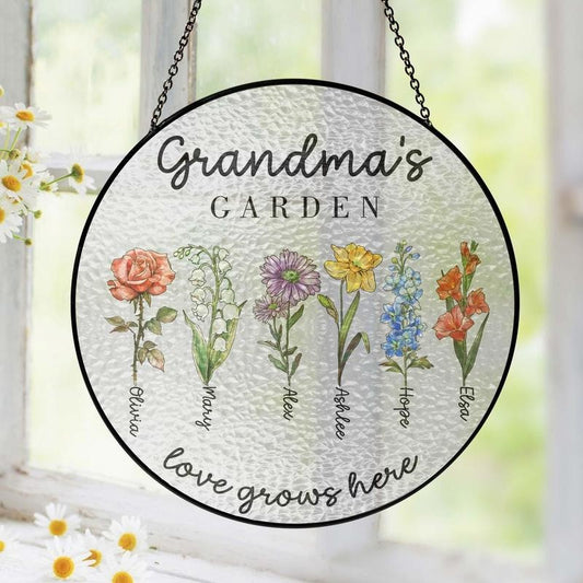 Grandma Gift, Personalized Grandma's Garden Gift For Grandma, Mother's Day Gift For Grandma, Nana Birth Month Flower...
