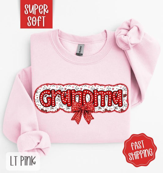 Grandma Valentine Sweatshirt, Valentine's Day Crewneck, Cute Women's Sweater T-Shirts, Hoodie | WearSparks.com