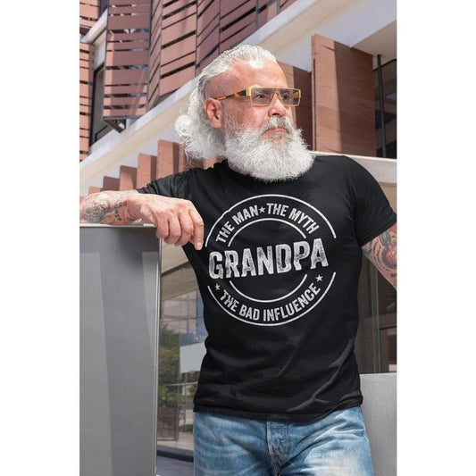 Grandpa Funny Gift T-shirt, Sarcastic Grandpa Bad influence, Funny Grandpa Shirt, Grandfather Shirt, Gifts for Grandpa