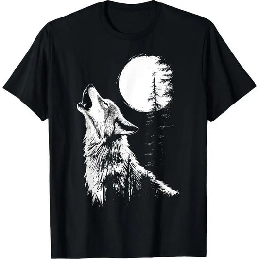 Graphic Tee Wolf Howling Moon Forest Nature Wildlife Animal T-Shirt Hoodie, Sweatshirt | WearSparks.com