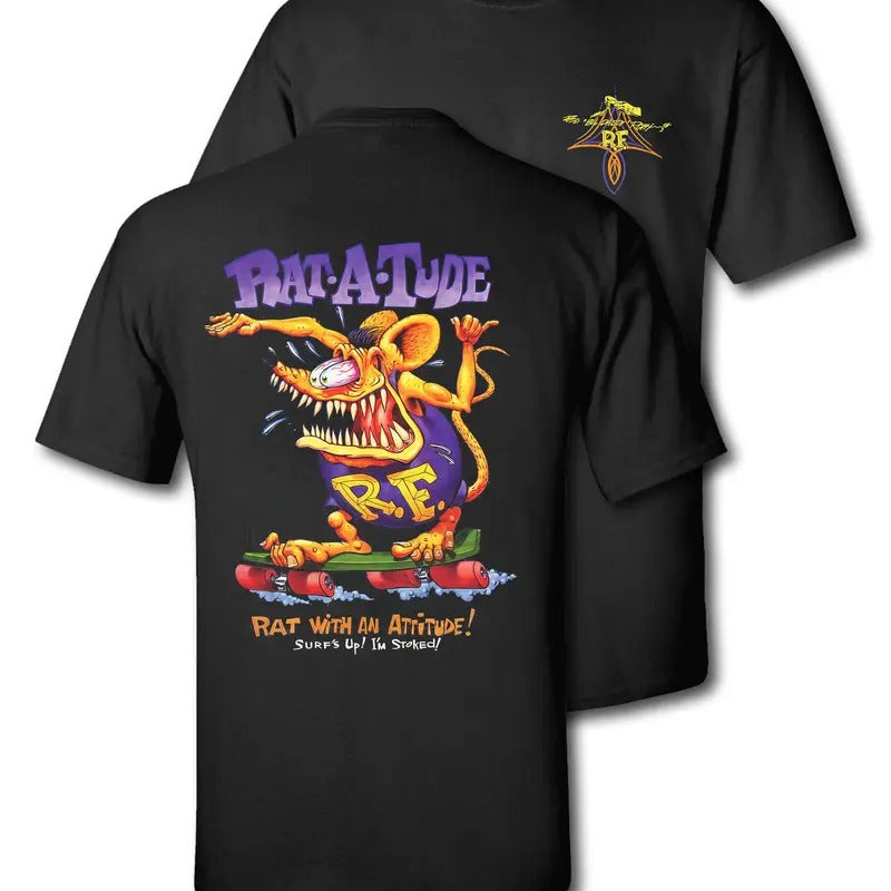 Graphic Tees Rat Fink Ed "Big Daddy" Roth Rat A Tude Casual Cotton Hoodie, Sweatshirt | WearSparks.com
