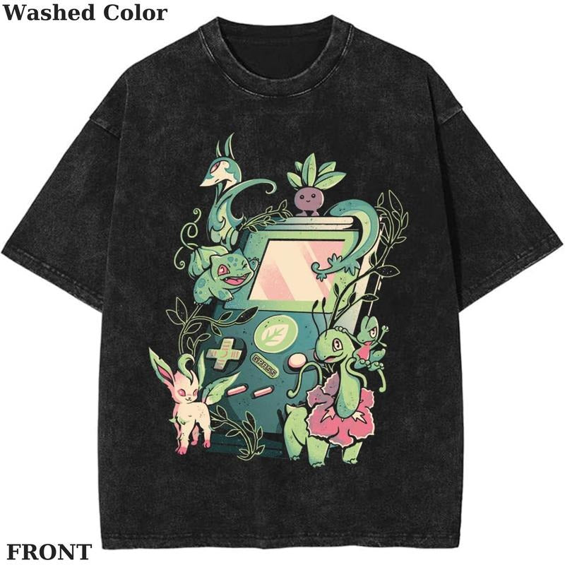 Grass Game - Bulbasaur Graphic shirt, Poke Shirt, PKM TShirt, Anime Cute Shirt, Vintage T-Shirt Menswear Top Underwear...