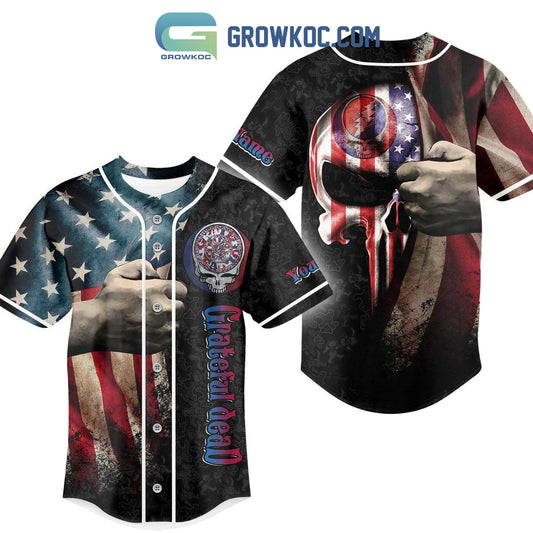 Grateful Dead American Flag Personalized Baseball Jersey