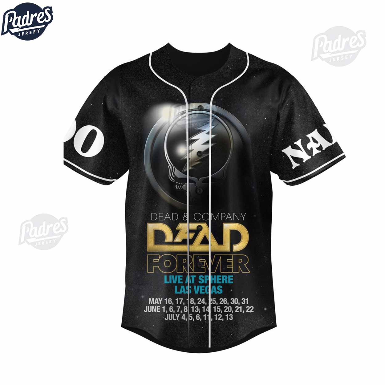 Grateful Dead Forever Young Personalized Baseball Jersey - Padres Jersey Oasis: Elevate Your Baseball Style... (Image 2)