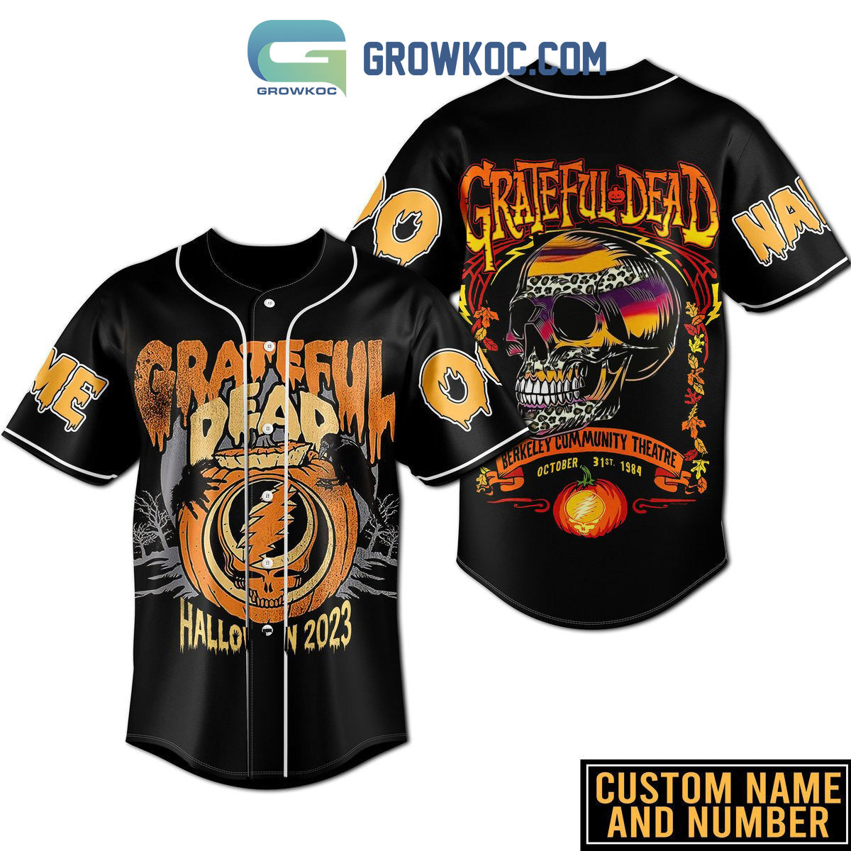 Grateful Dead Halloween 2023 Berkeley Community Theatre Personalized Baseball Jersey