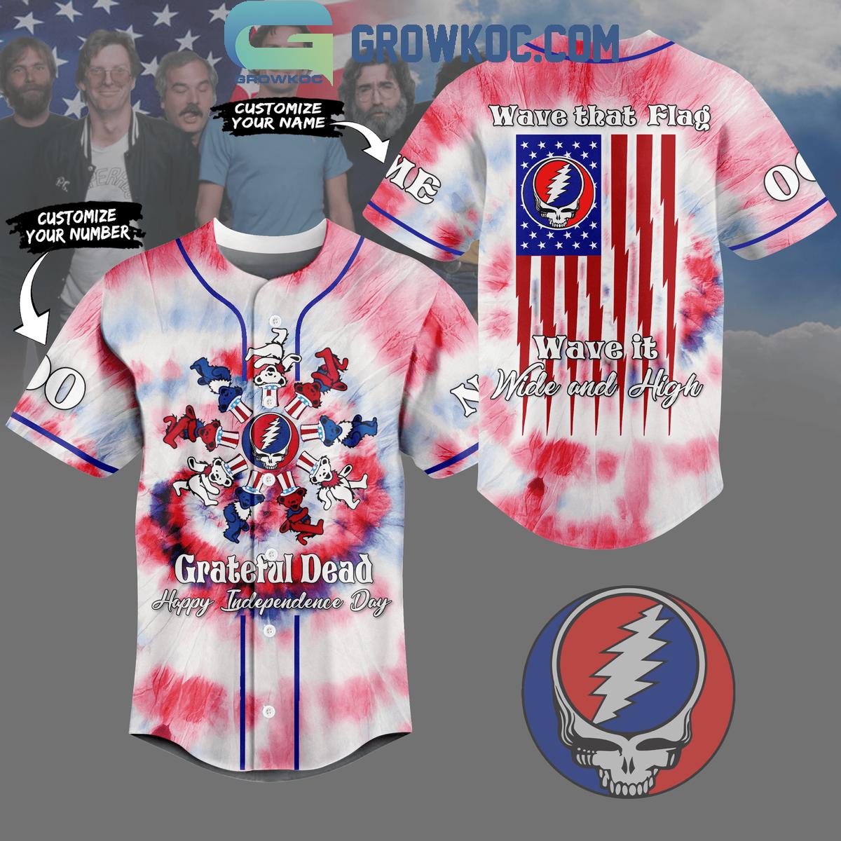 Grateful Dead Happy Independence Day Personalized Baseball Jersey