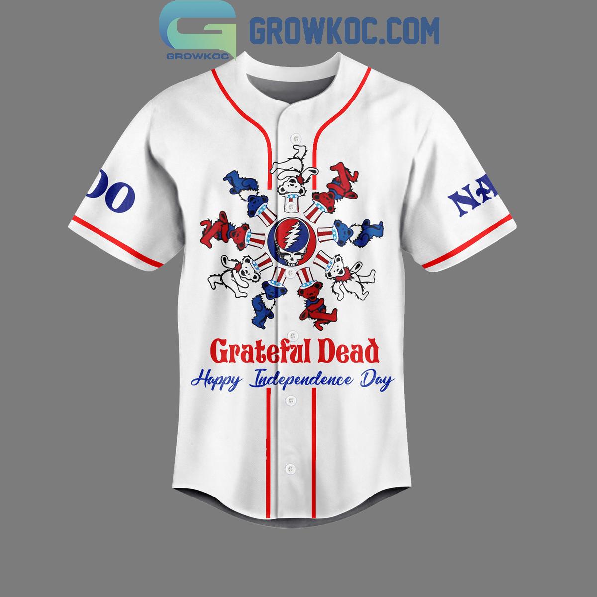 Grateful Dead Independence Day Wave That Flag Wave It Wide And High Baseball Jersey