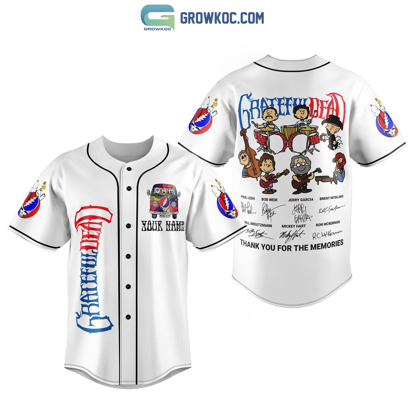 Grateful Dead Memories Personalized Baseball Jersey
