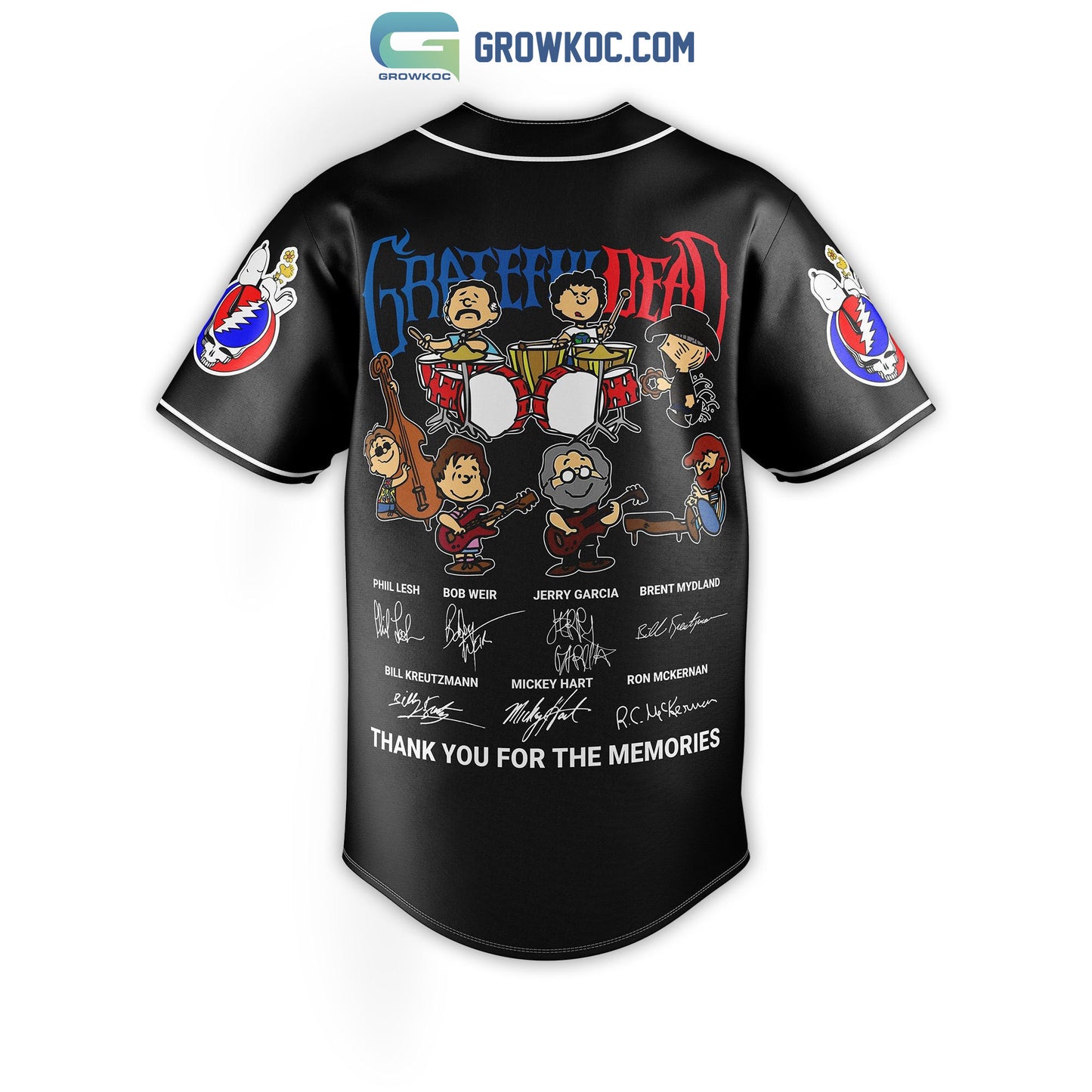 Grateful Dead Memories Personalized Black Design Baseball Jersey