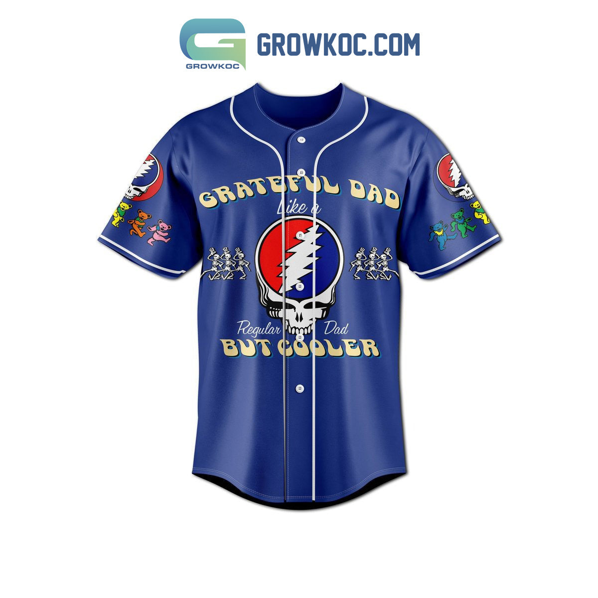 Grateful Dead Regular Dad But Cooler Personalized Baseball Jersey