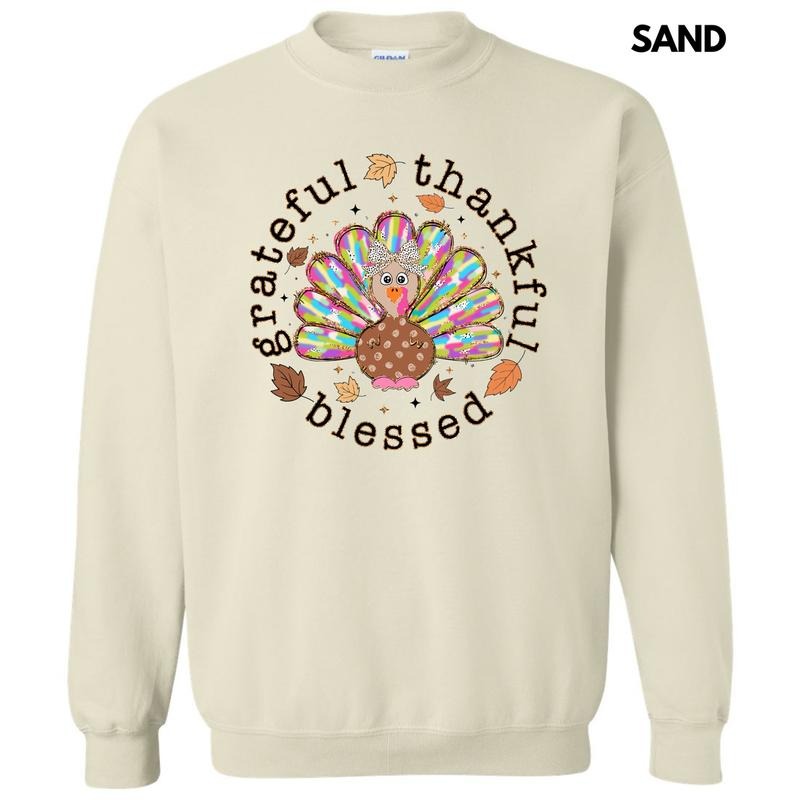 Grateful Thankful Blessed Turkey Sweatshirt 'NLB' T-Shirts, Hoodie | WearSparks.com