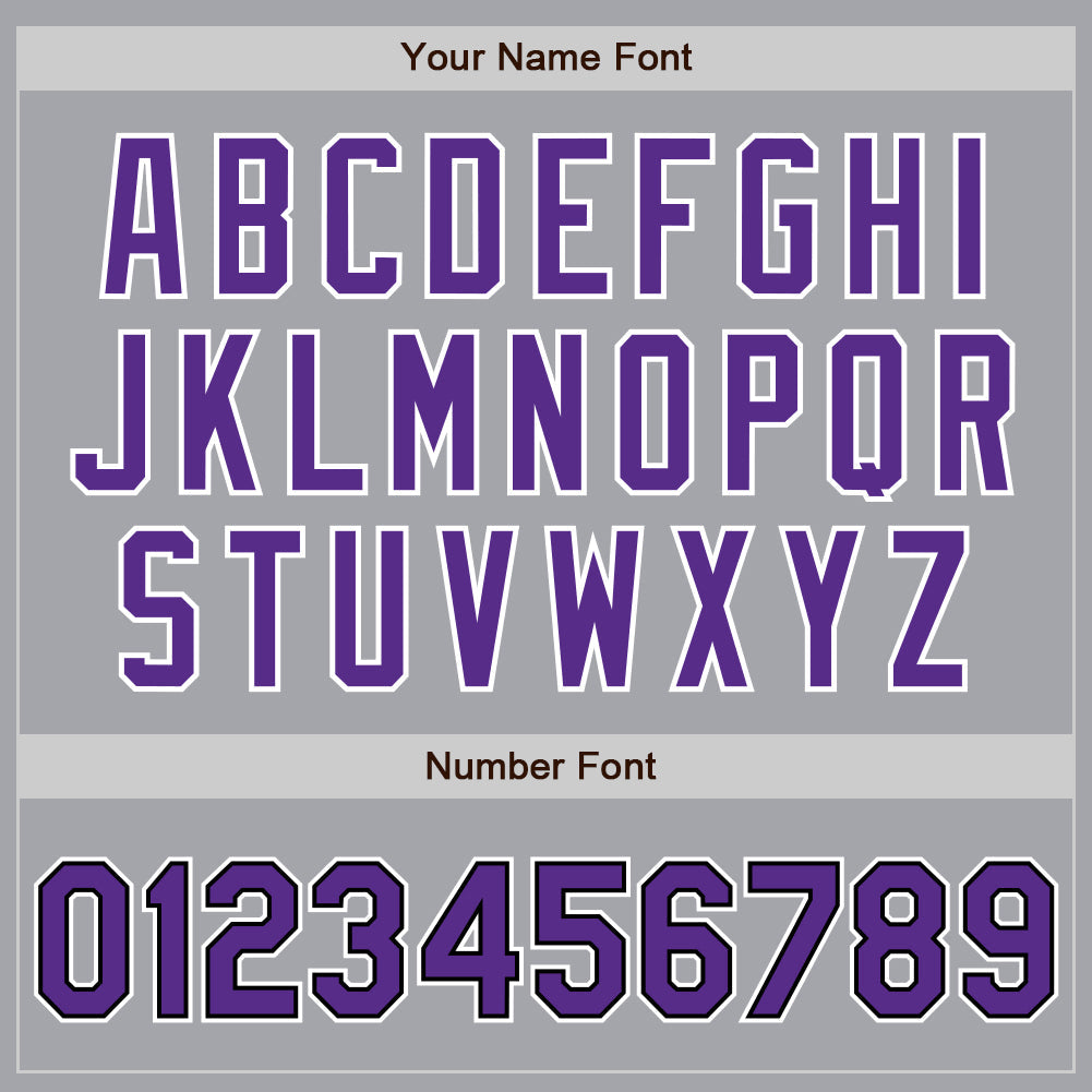 Custom Gray Purple-Black Authentic Baseball Jersey