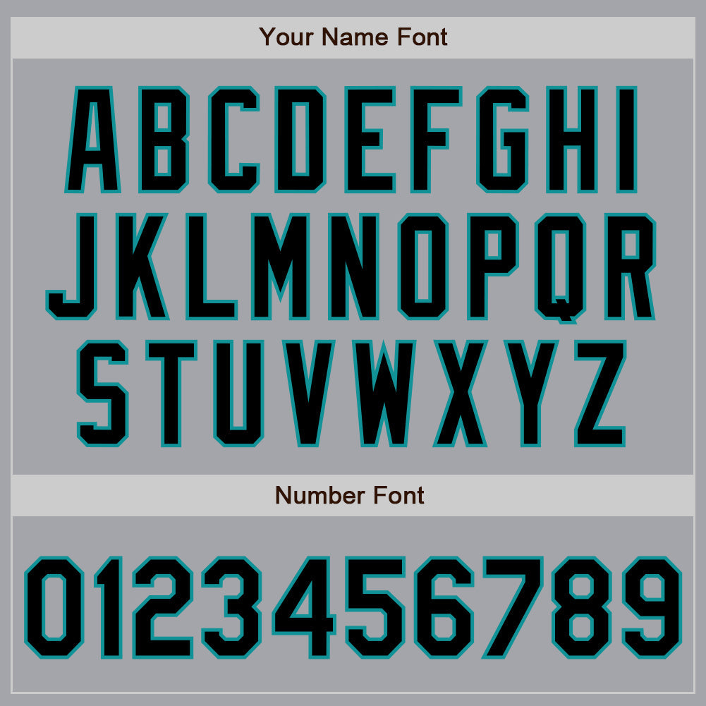 Custom Gray Black-Teal Authentic Baseball Jersey
