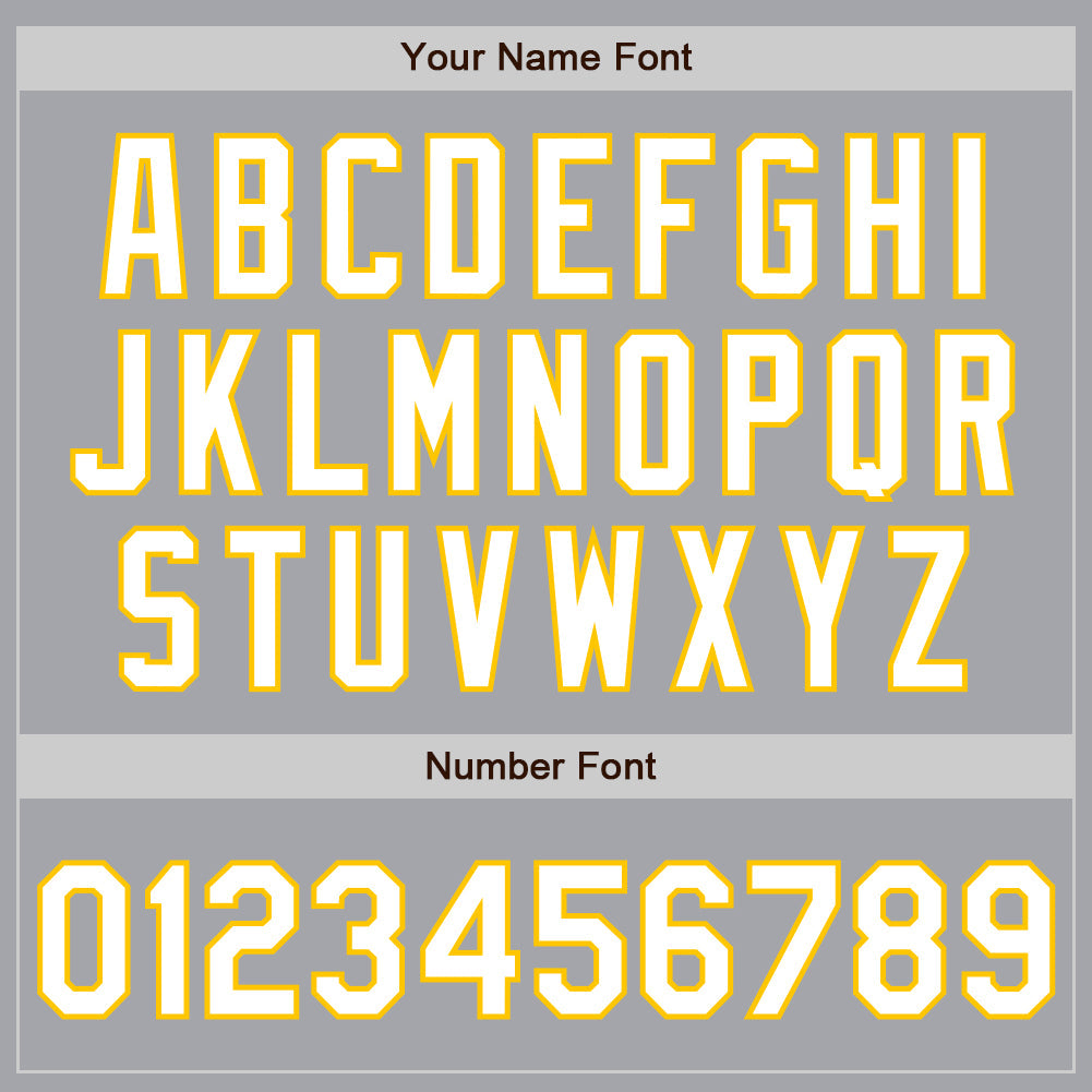 Custom Gray White-Yellow Authentic Baseball Jersey