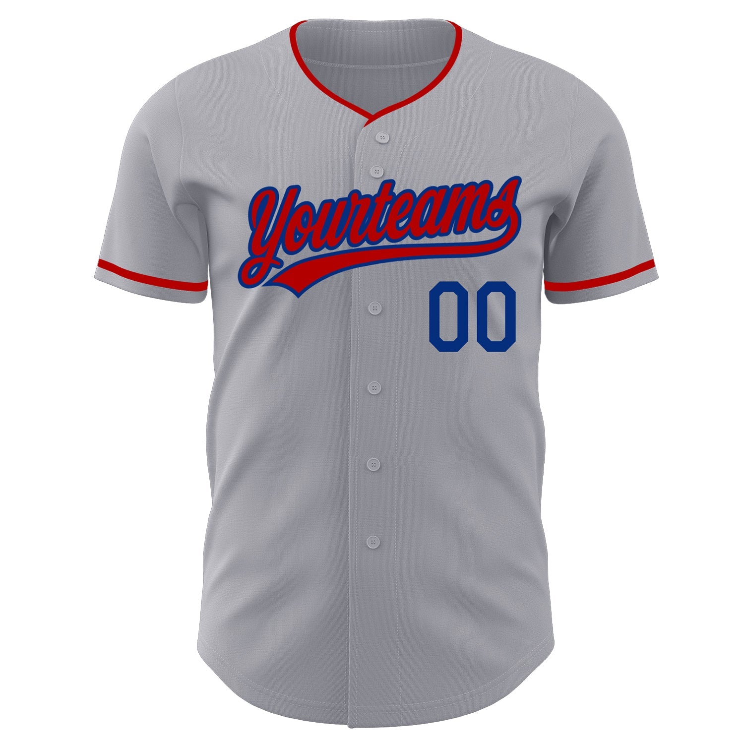 Custom Gray Red-Royal Authentic Baseball Jersey
