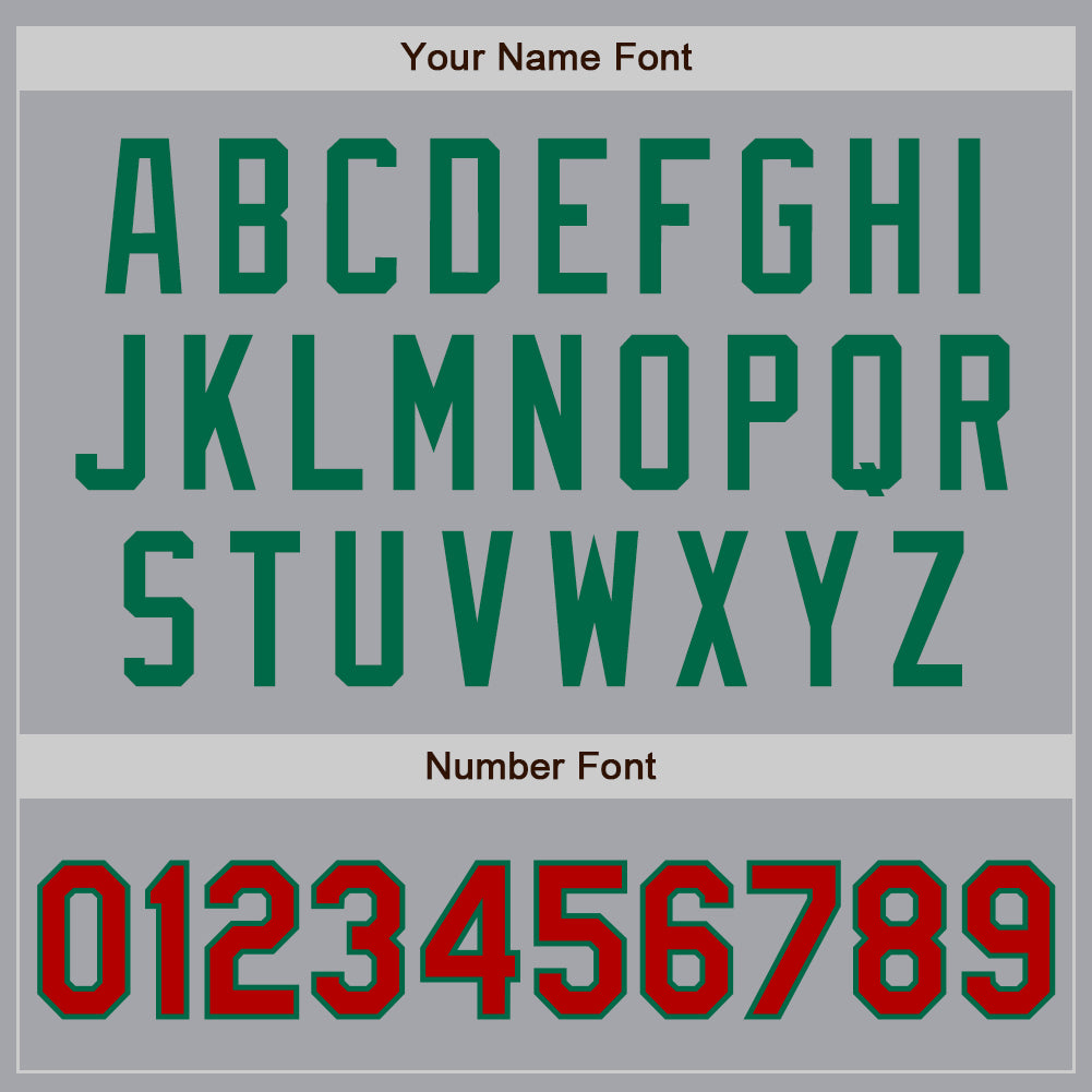 Custom Gray Red-Kelly Green Authentic Baseball Jersey