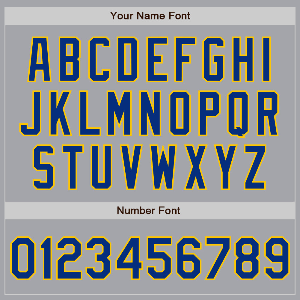 Custom Gray Royal-Yellow Authentic Baseball Jersey