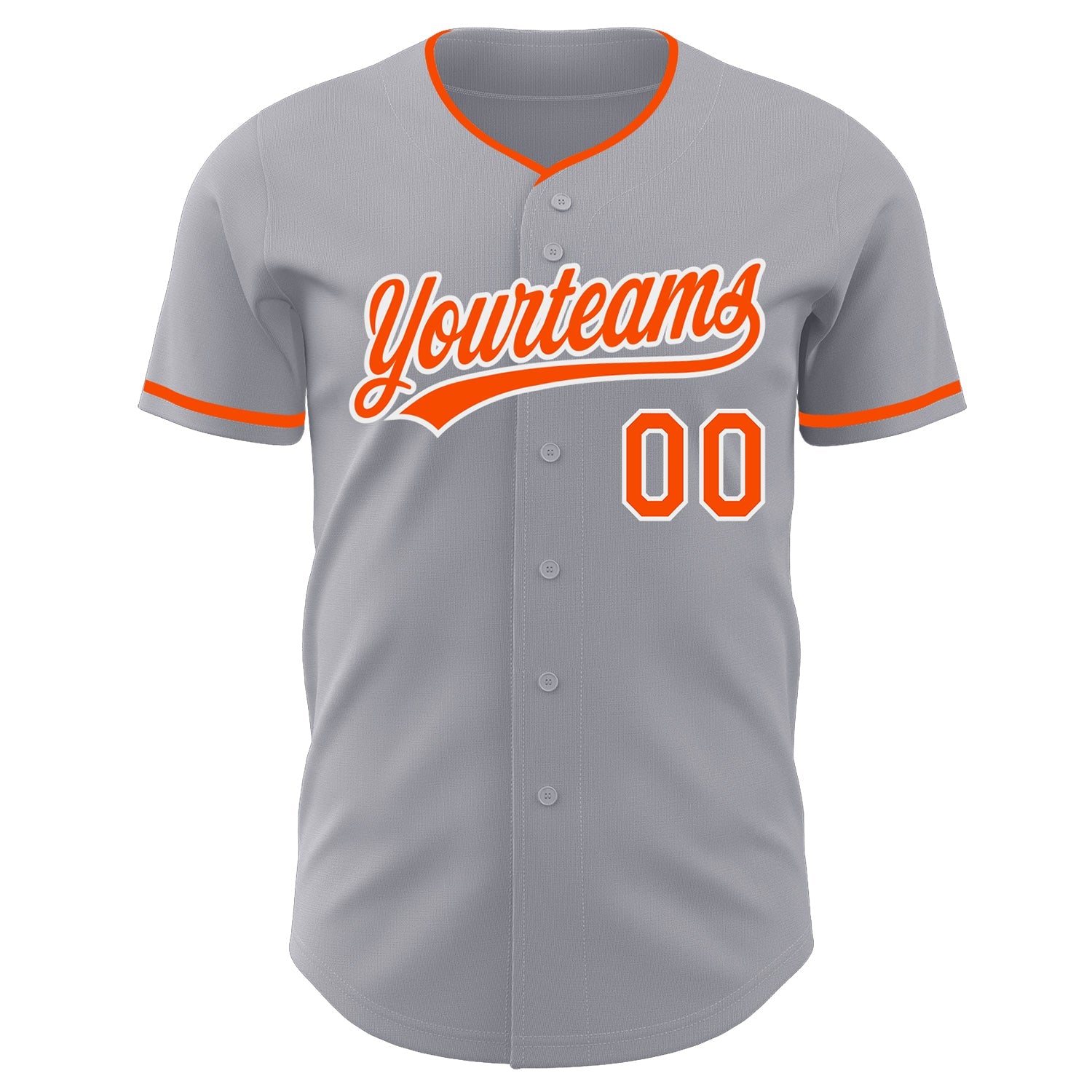 Custom Gray Orange-White Authentic Baseball Jersey