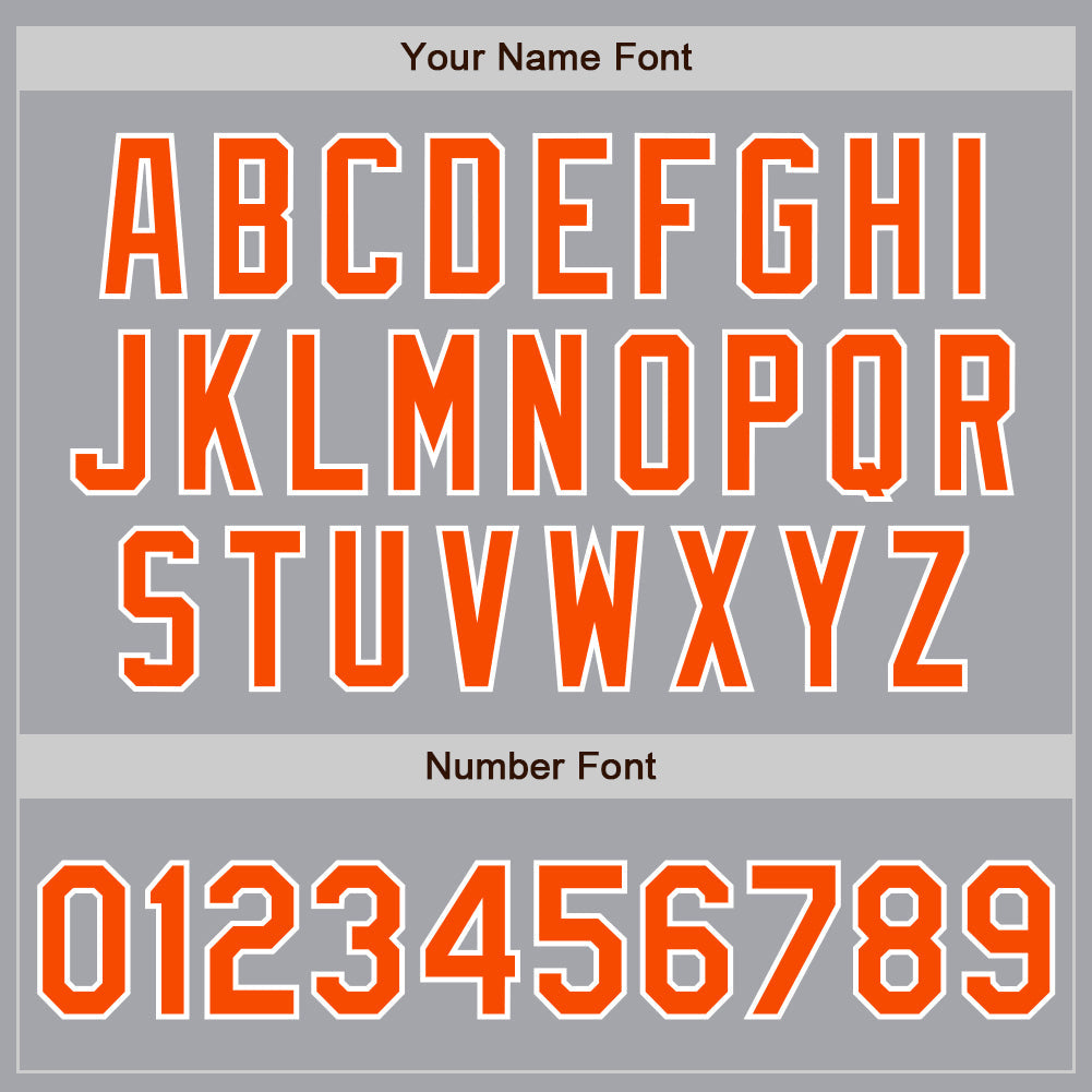 Custom Gray Orange-White Authentic Baseball Jersey