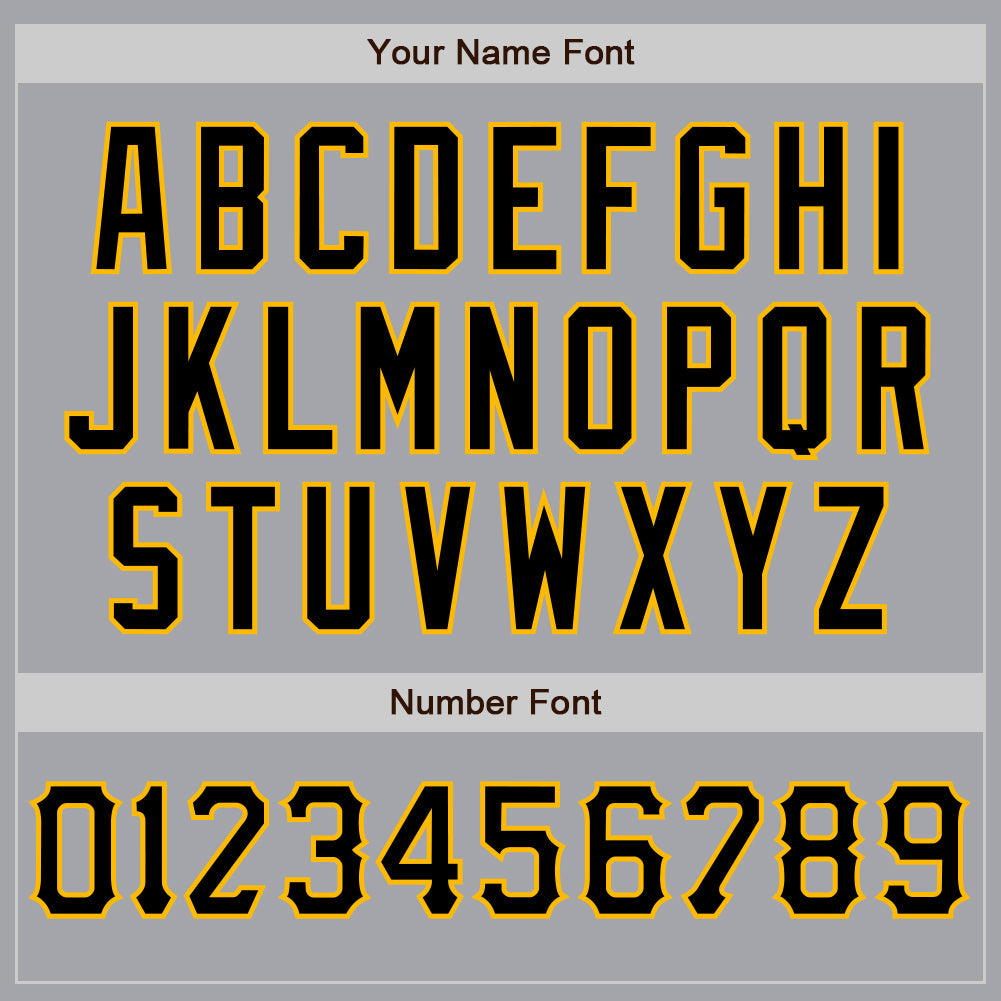 Custom Gray Black-Gold Authentic Baseball Jersey